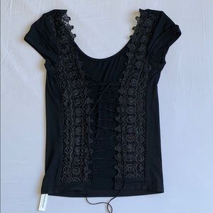 Back lace up T-shirt.